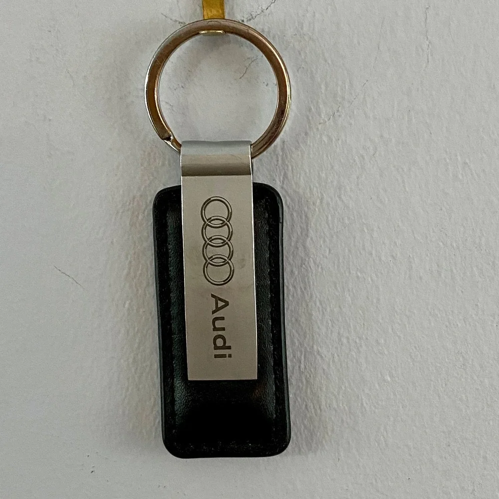 Audi Leather Keychain Metal Key Fob Rings Emblem Audi Exchange Dealership